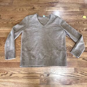 Shu Shu Brown V Neck Sweater Medium‎